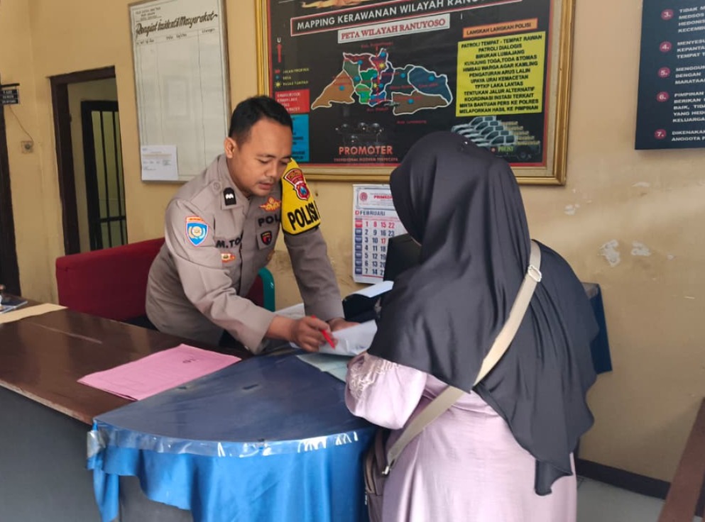 Pelayanan Cepat dan Humanis, Polsek Ranuyoso Permudah Pengurusan Surat Kehilangan dan SKCK