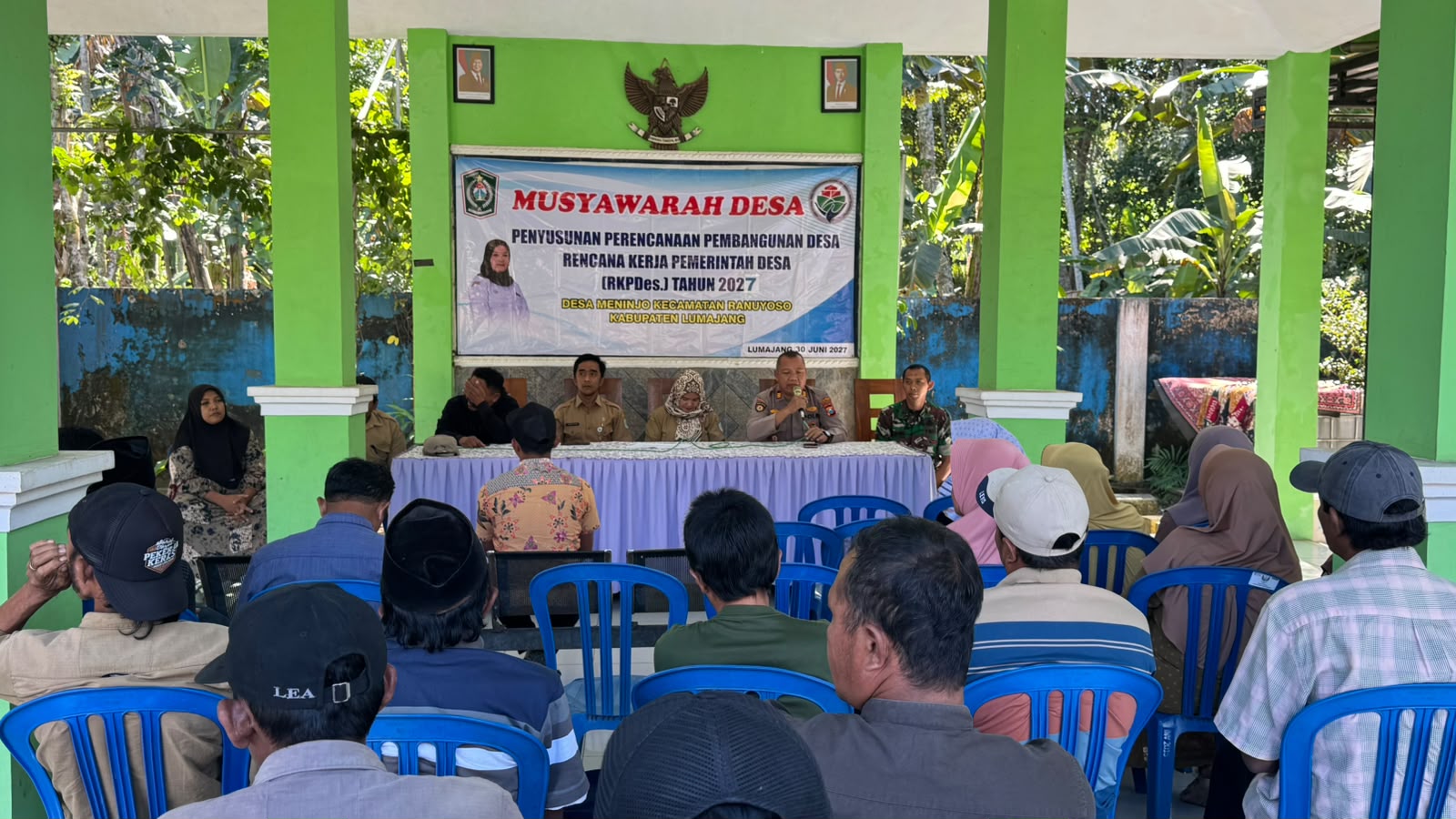 Kapolsek Ranuyoso Ajak Warga Perkuat Kamtibmas Saat Musdes Penyusunan RKP Desa Meninjo 2027