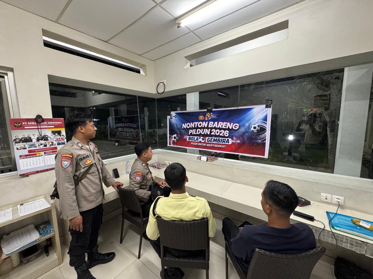 Kanada VS Maroko, Polsek Sukodono Laksanakan Nobar Piala Dunia 2026