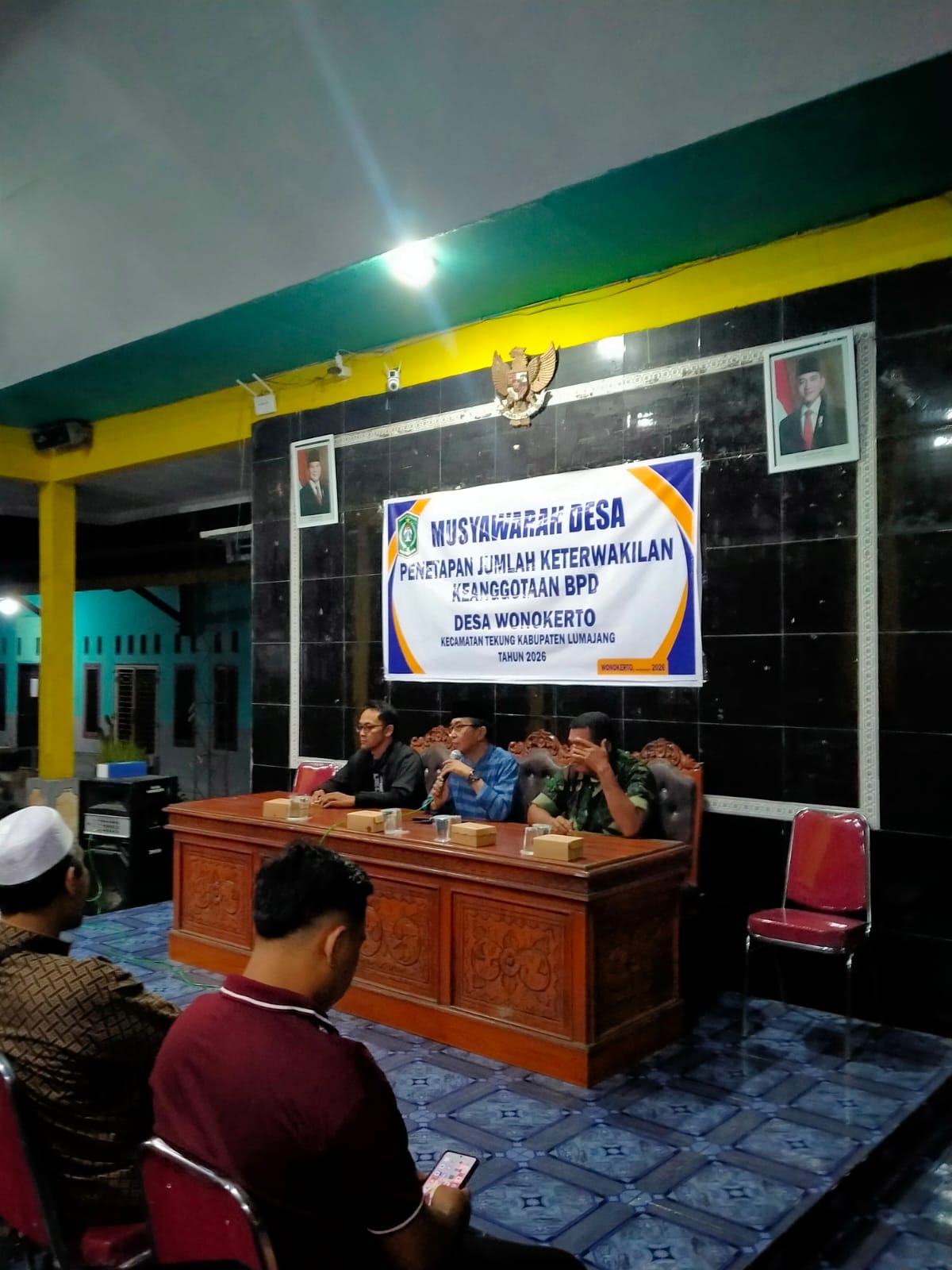 Bhabinkamtibmas Hadiri Musdes Penetapan Keterwakilan BPD dan Penyaluran Honor RT/RW-Linmas di Wonokerto